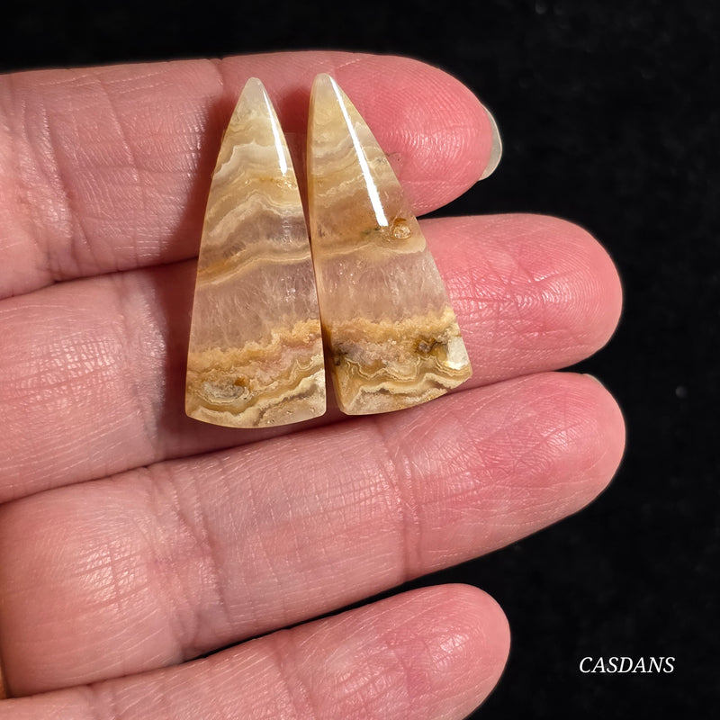 Crazy Lace Agate Cabochon Pair