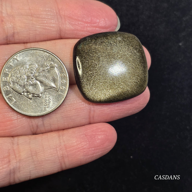 Gold Sheen Obsidian Cabochon