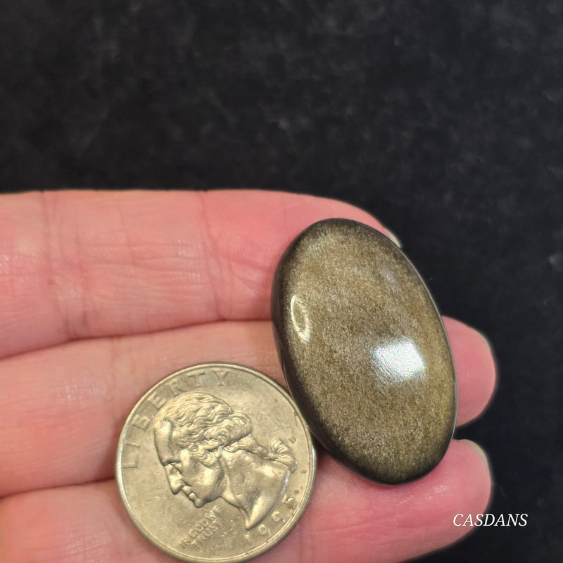 Gold Sheen Obsidian Cabochon