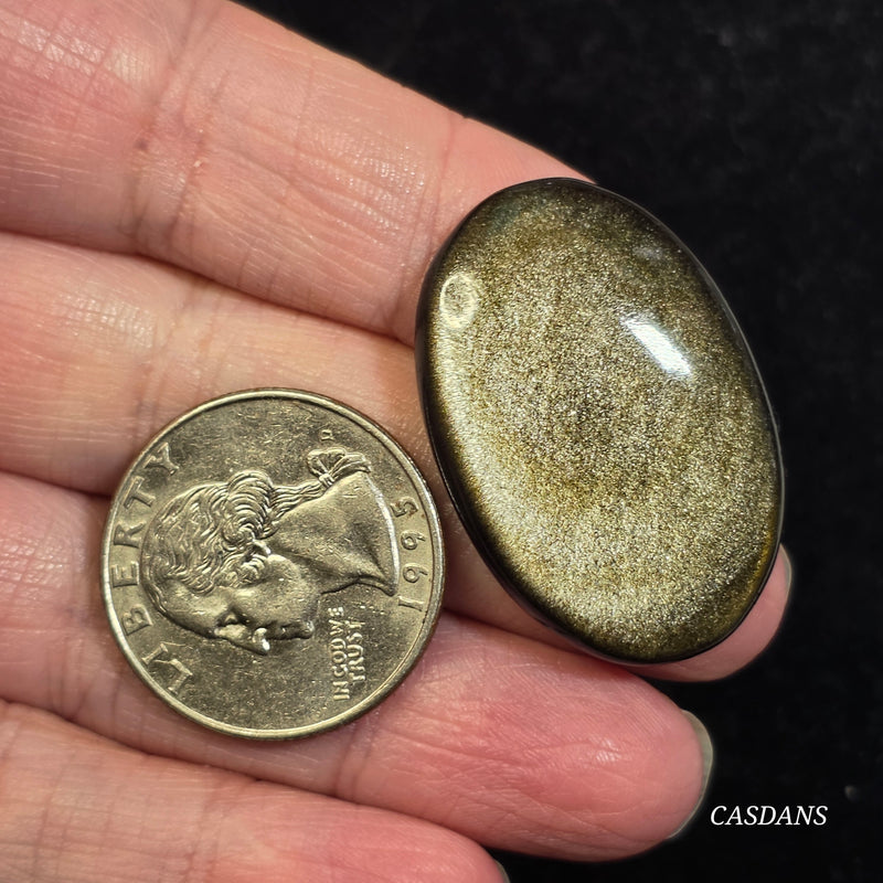 Gold Sheen Obsidian Cabochon