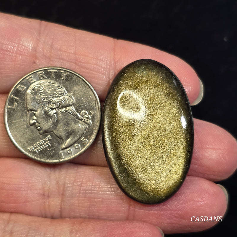 Gold Sheen Obsidian Cabochon