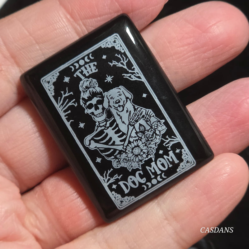 Engraved Onyx Cabochon