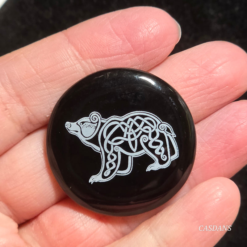 Engraved Onyx Cabochon