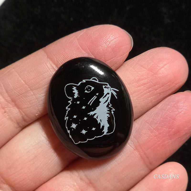 Engraved Onyx Cabochon
