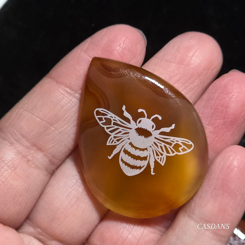 Engraved Onyx Cabochon