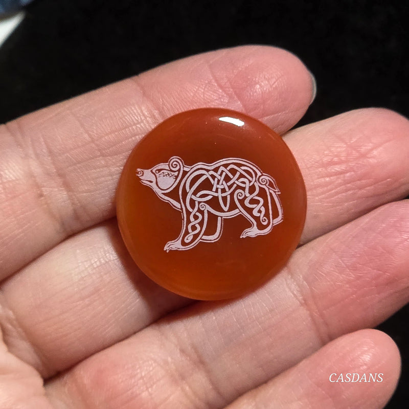 Engraved Onyx Cabochon