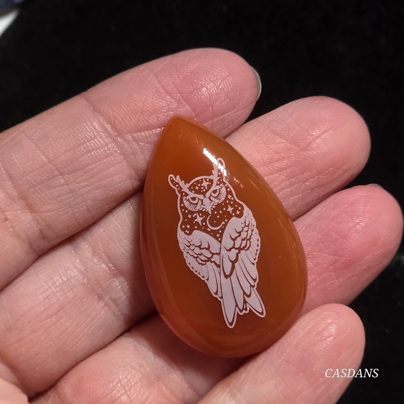 Engraved Onyx Cabochon