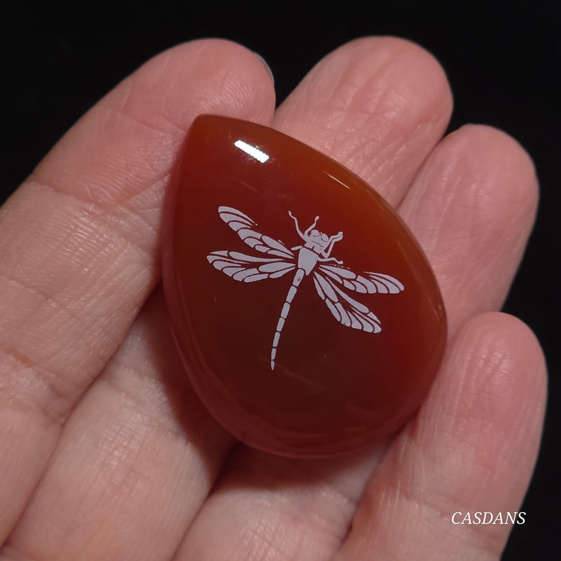Engraved Onyx Cabochon