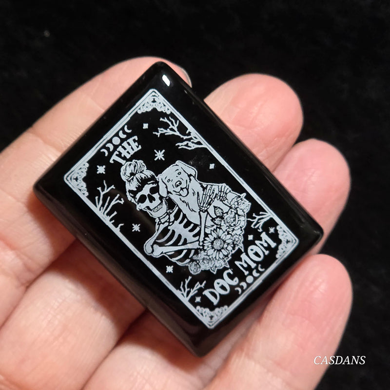 Engraved Onyx Cabochon