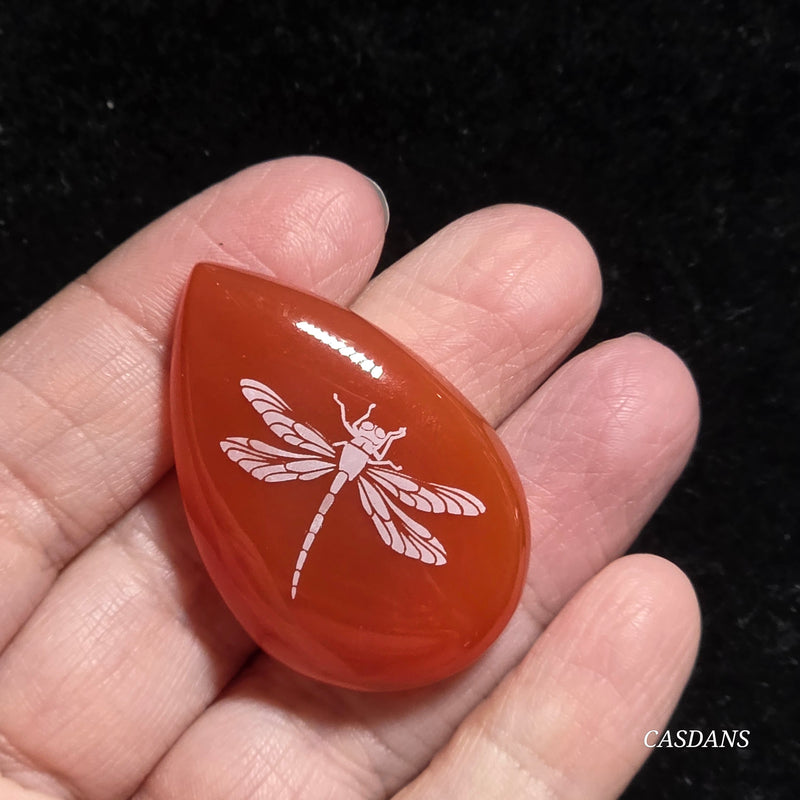 Engraved Onyx Cabochon