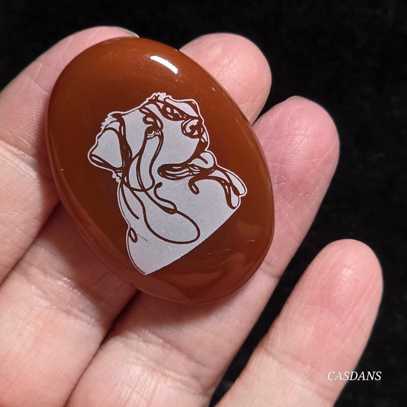 Engraved Onyx Cabochon