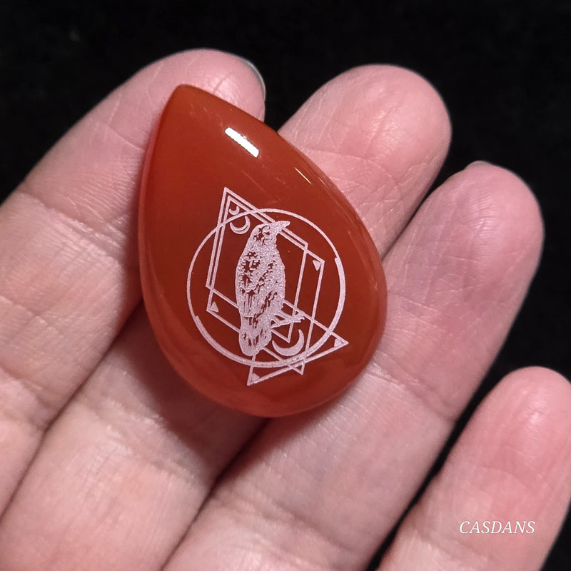 Engraved Onyx Cabochon