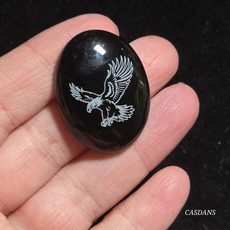 Engraved Onyx Cabochon