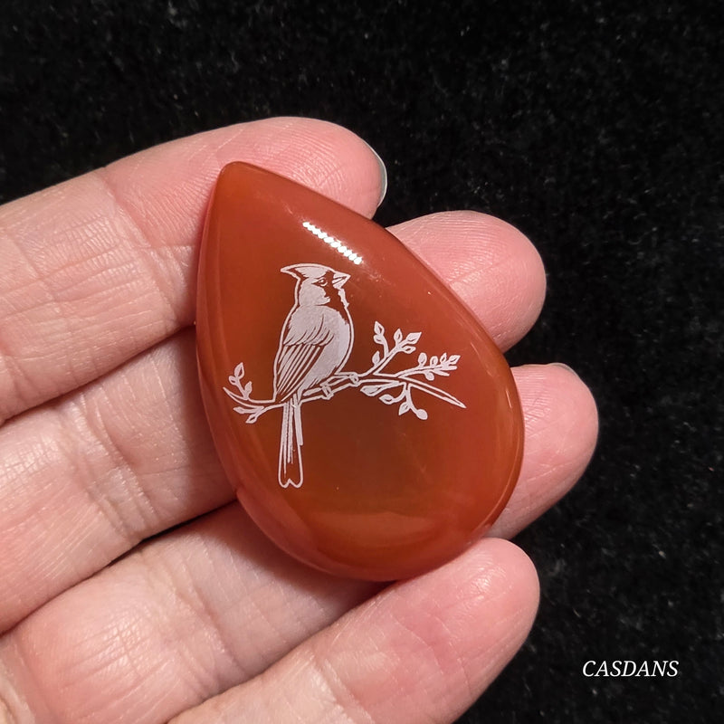 Engraved Onyx Cabochon