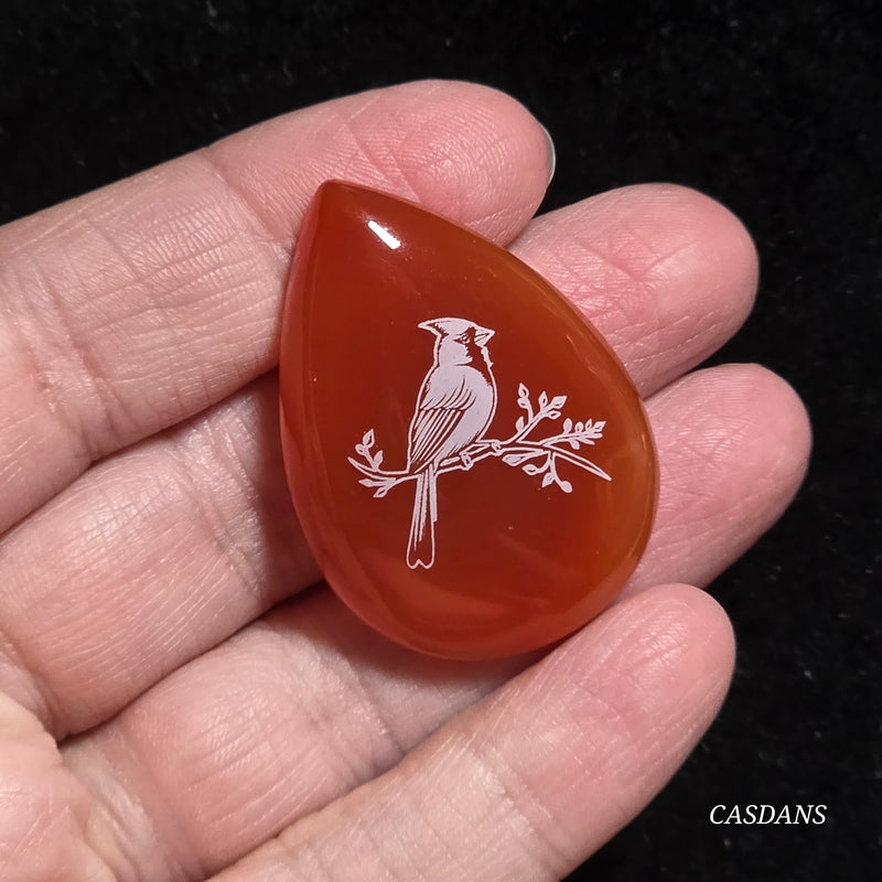 Engraved Onyx Cabochon