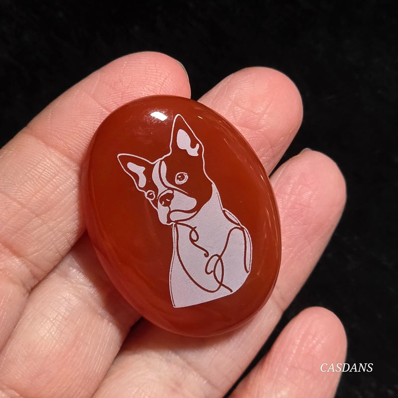 Engraved Onyx Cabochon