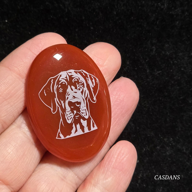 Engraved Onyx Cabochon