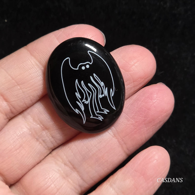 Engraved Onyx Cabochon