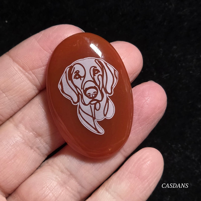 Engraved Onyx Cabochon