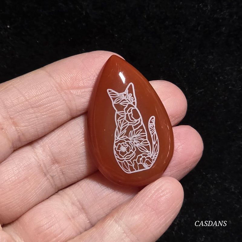 Engraved Onyx Cabochon