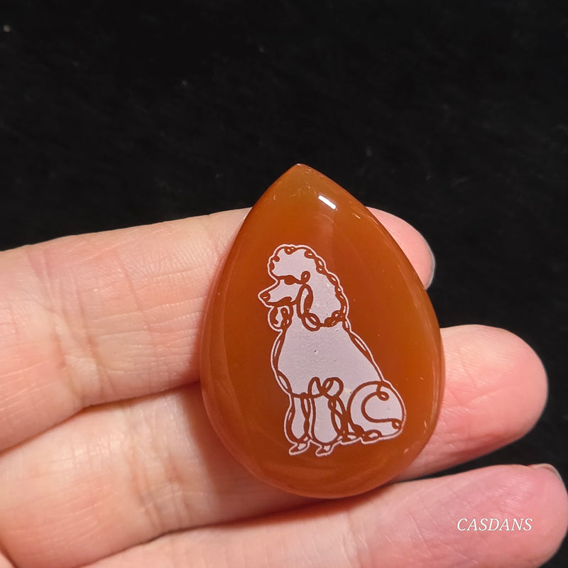 Engraved Onyx Cabochon