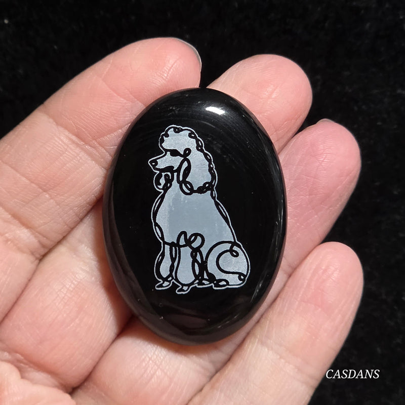 Engraved Onyx Cabochon