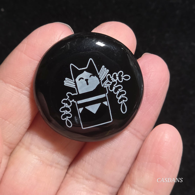 Engraved Onyx Cabochon