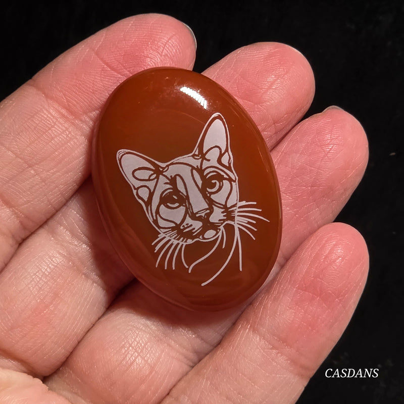 Engraved Onyx Cabochon
