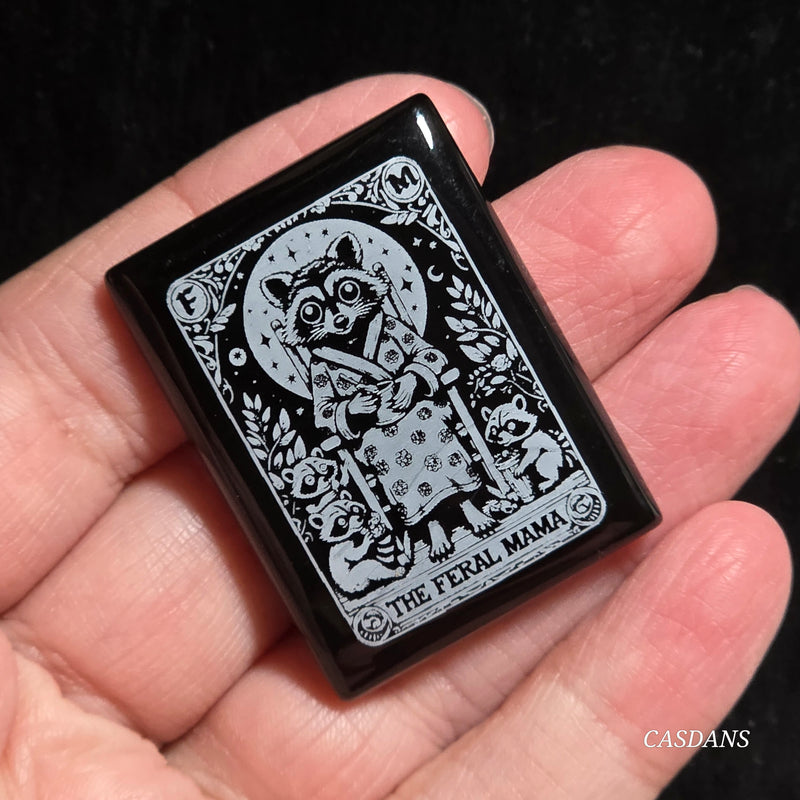 Engraved Onyx Cabochon