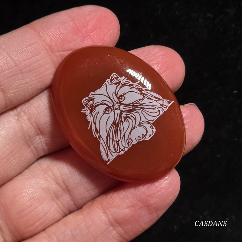 Engraved Onyx Cabochon