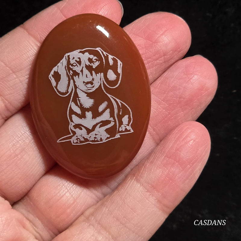 Engraved Onyx Cabochon