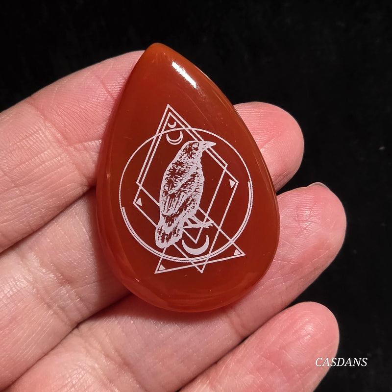 Engraved Onyx Cabochon