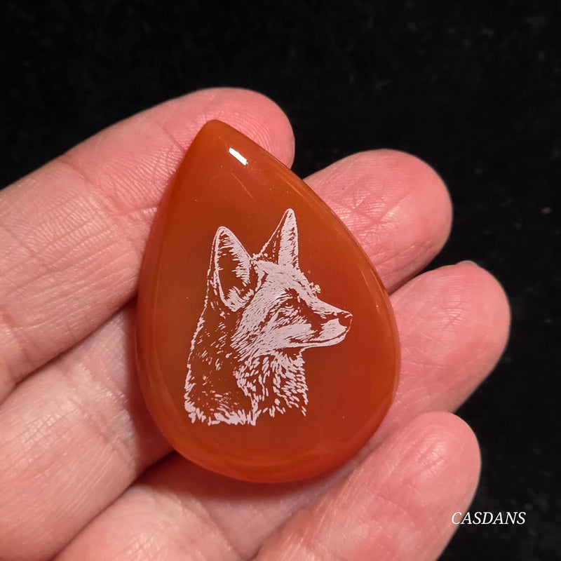 Engraved Onyx Cabochon