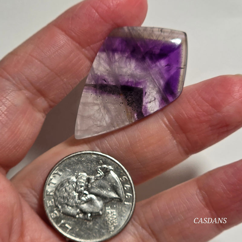 Chevron Amethyst Cabochon