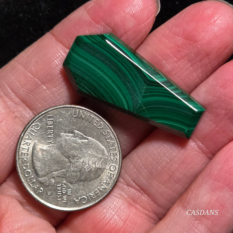 Malachite Coffin Cabochon