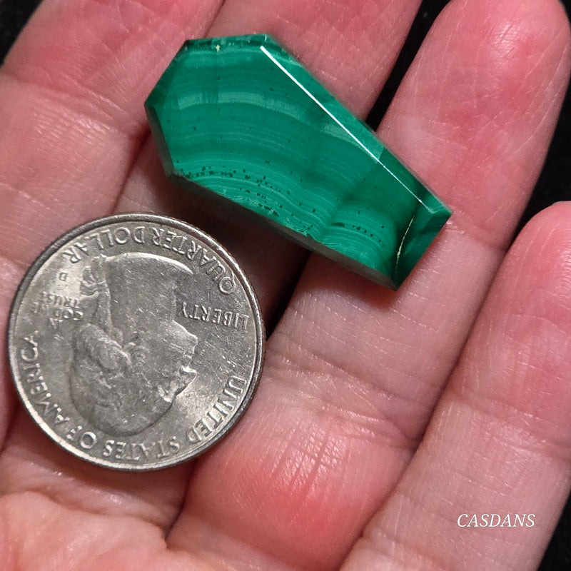 Malachite Coffin Cabochon