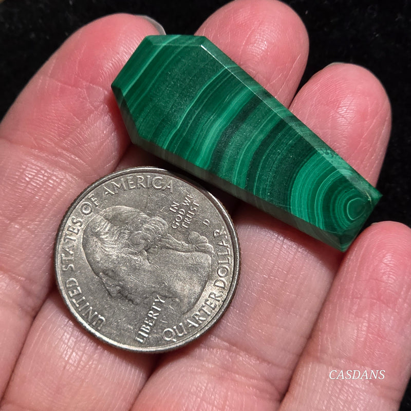 Malachite Coffin Cabochon