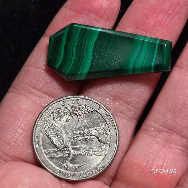 Malachite Coffin Cabochon