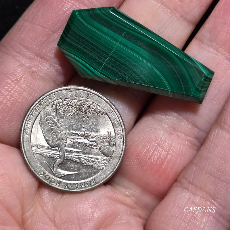 Malachite Coffin Cabochon