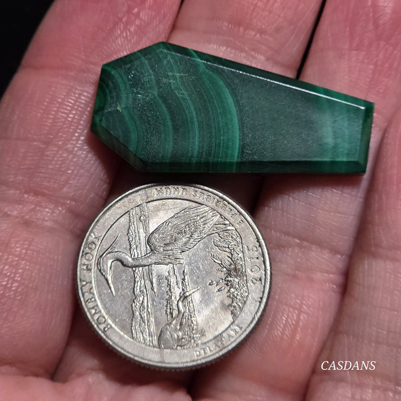 Malachite Coffin Cabochon