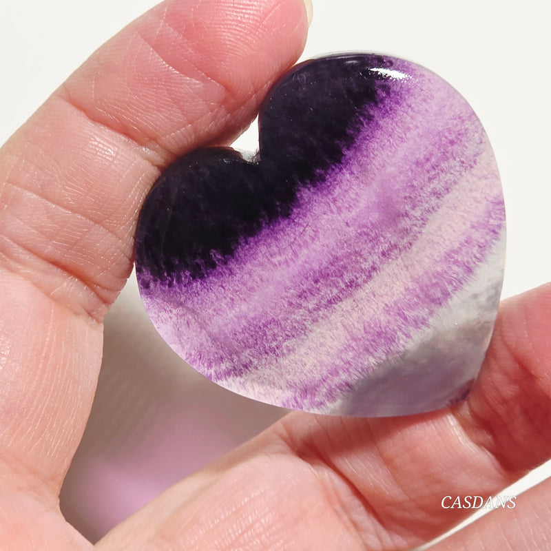 Rainbow Fluorite Heart