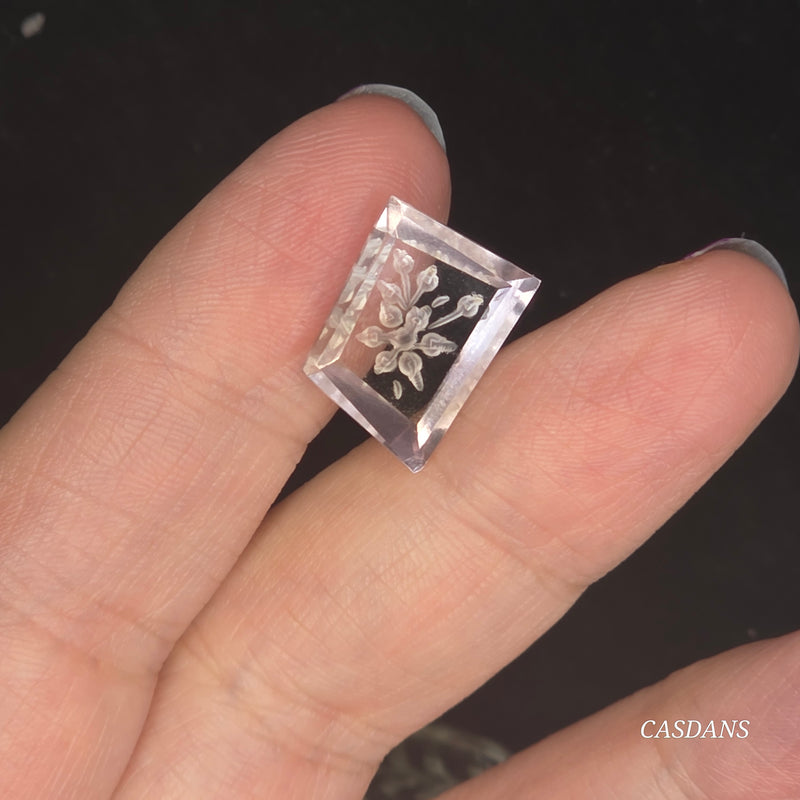 Intaglio Quartz Step Cut Cabochon