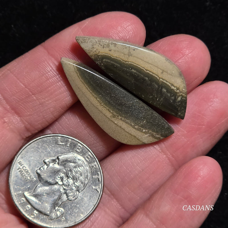Polychrome Jasper Cabochon Pair