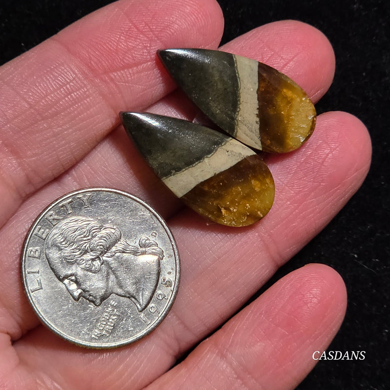 Polychrome Jasper Cabochon Pair