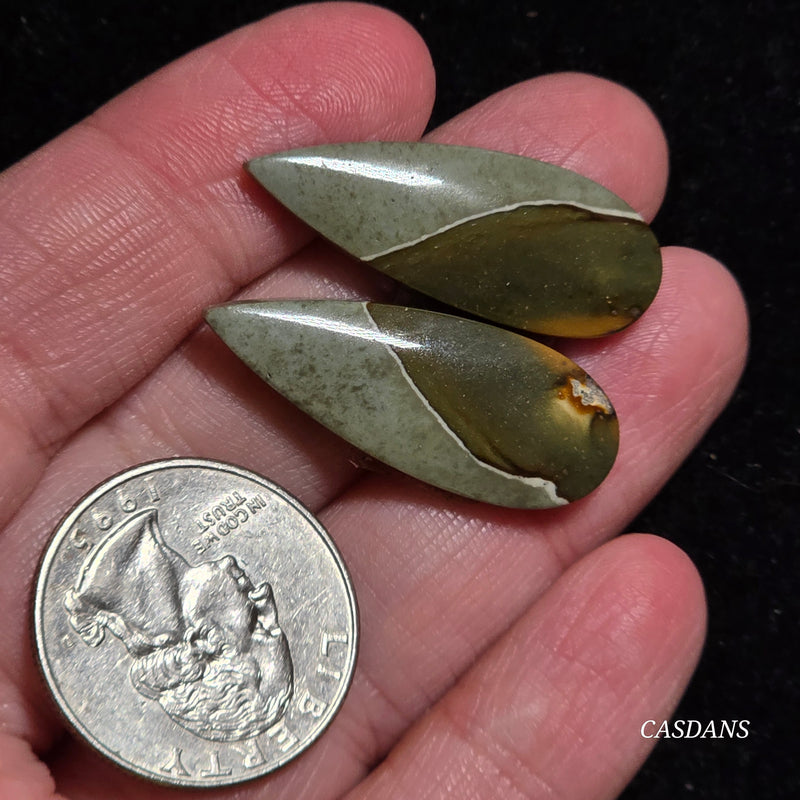 Polychrome Jasper Cabochon Pair
