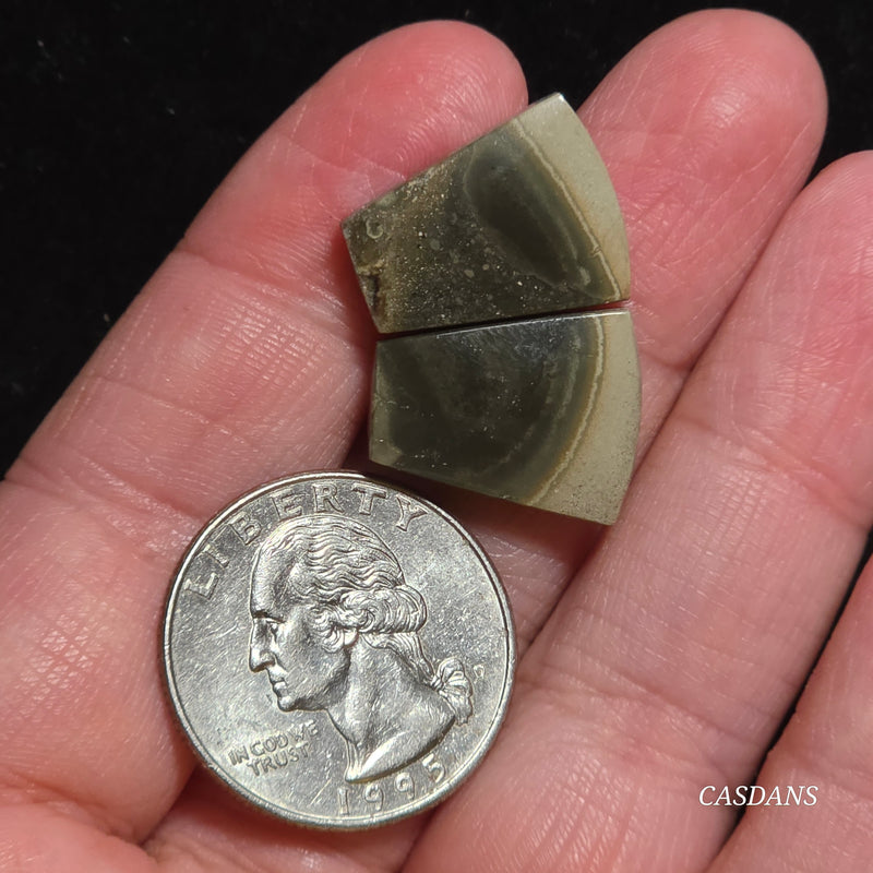 Polychrome Jasper Cabochon Pair