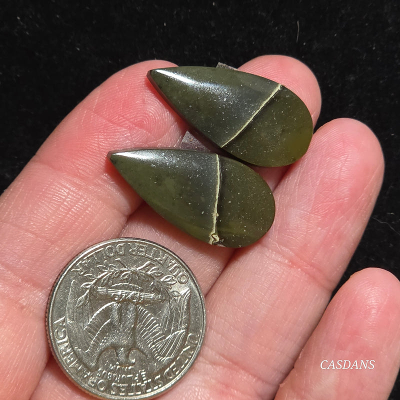 Polychrome Jasper Cabochon Pair