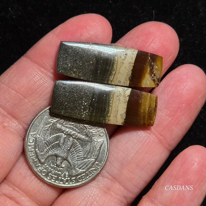 Polychrome Jasper Cabochon Pair
