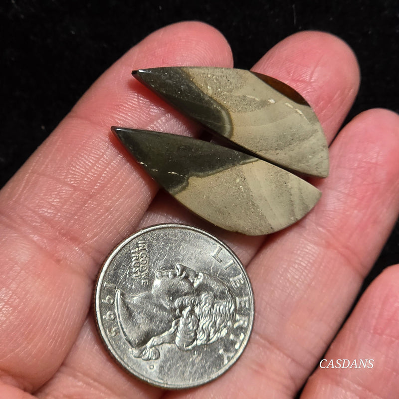 Polychrome Jasper Cabochon Pair