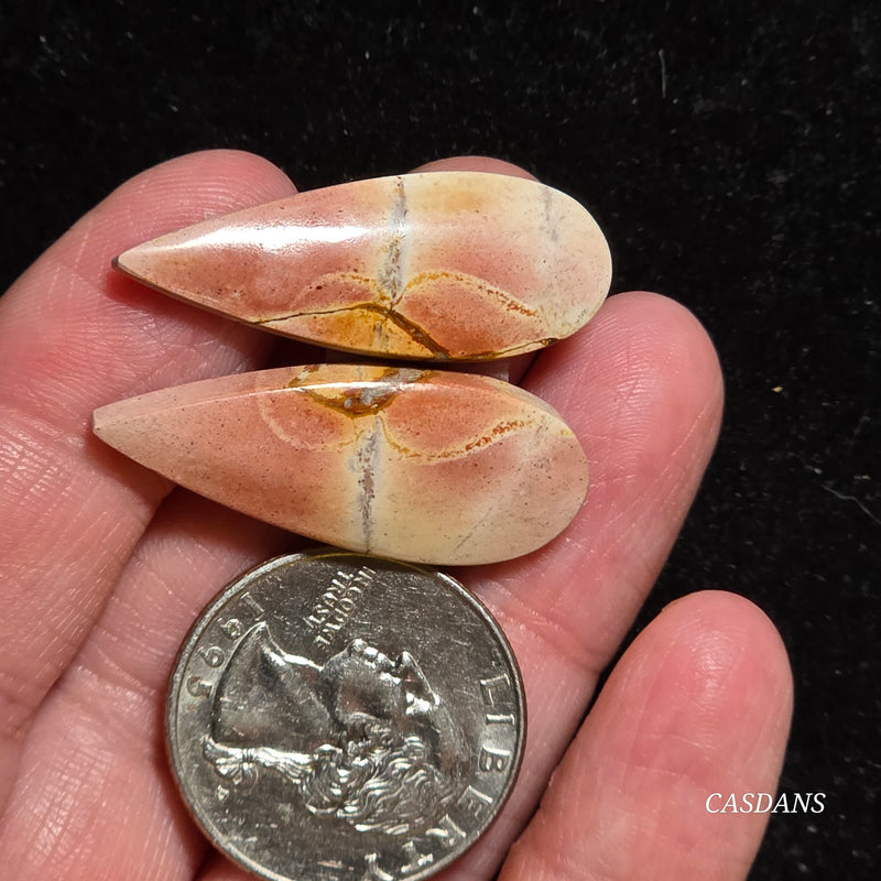 Picasso Jasper Cabochon Pair